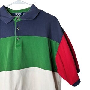 Vintage 955‎ Originals Polo Shirt Adult L Multicolor Striped Collared Shirt 90s